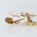 LOUIS VUITTON Multicolor Pochette Mira PM Hand Bag White M60096 LV Auth 148153-3