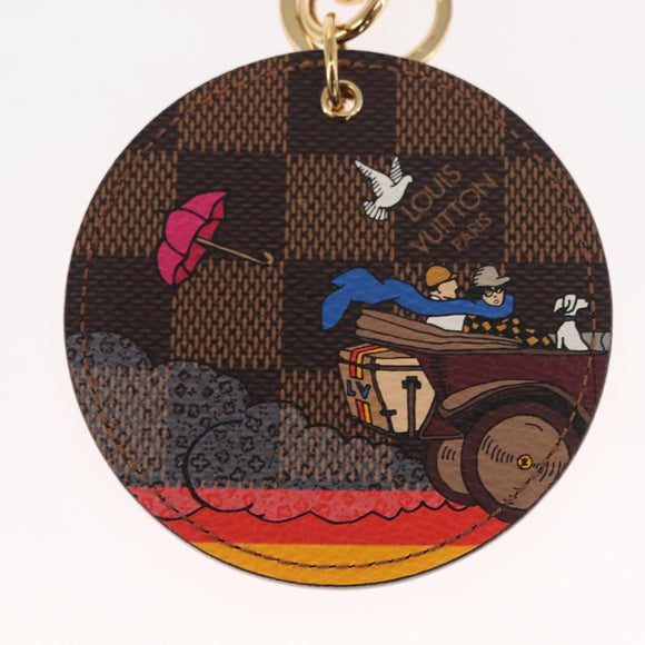 LOUIS VUITTON Damier Ebene Illustrious Travel Bag Charm M65139 LV Auth 148154