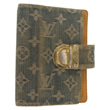 LOUIS VUITTON Monogram Denim Agenda PM Day Planner Cover Blue R20010 Auth 148155