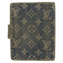 LOUIS VUITTON Monogram Denim Agenda PM Day Planner Cover Blue R20010 Auth 148155-2