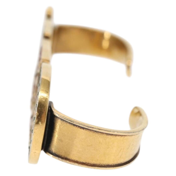 GUCCI Palm Cuff metal Gold Auth 148157