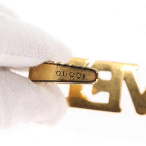 GUCCI Palm Cuff metal Gold Auth 148157