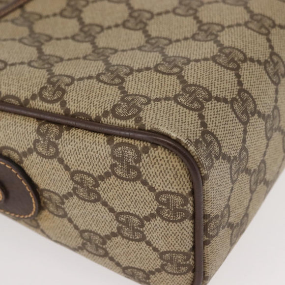 GUCCI GG Supreme Web Sherry Line Shoulder Bag PVC Beige Gold Auth 148158