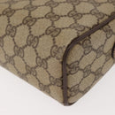 GUCCI GG Supreme Web Sherry Line Shoulder Bag PVC Beige Gold Auth 148158-11