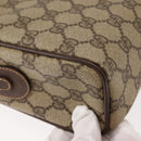 GUCCI GG Supreme Web Sherry Line Shoulder Bag PVC Beige Gold Auth 148158-12