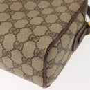 GUCCI GG Supreme Web Sherry Line Shoulder Bag PVC Beige Gold Auth 148158-13