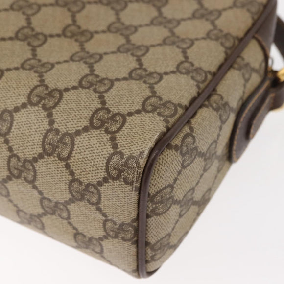 GUCCI GG Supreme Web Sherry Line Shoulder Bag PVC Beige Gold Auth 148158