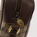 GUCCI GG Supreme Web Sherry Line Shoulder Bag PVC Beige Gold Auth 148158-14