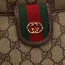 GUCCI GG Supreme Web Sherry Line Shoulder Bag PVC Beige Gold Auth 148158-15