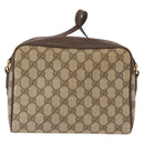 GUCCI GG Supreme Web Sherry Line Shoulder Bag PVC Beige Gold Auth 148158-3