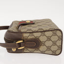 GUCCI GG Supreme Web Sherry Line Shoulder Bag PVC Beige Gold Auth 148158-5