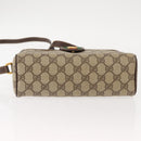 GUCCI GG Supreme Web Sherry Line Shoulder Bag PVC Beige Gold Auth 148158-9