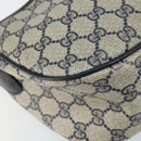 GUCCI GG Supreme Sherry Line Shoulder Bag PVC Navy Gold 89 02 077 Auth 148160-11