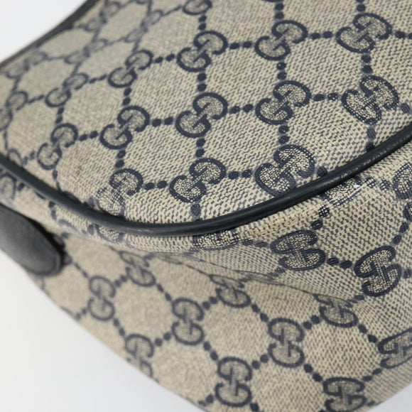 GUCCI GG Supreme Sherry Line Shoulder Bag PVC Navy Gold 89 02 077 Auth 148160