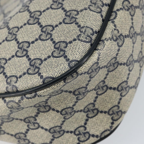 GUCCI GG Supreme Sherry Line Shoulder Bag PVC Navy Gold 89 02 077 Auth 148160