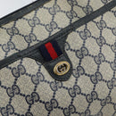 GUCCI GG Supreme Sherry Line Shoulder Bag PVC Navy Gold 89 02 077 Auth 148160-14