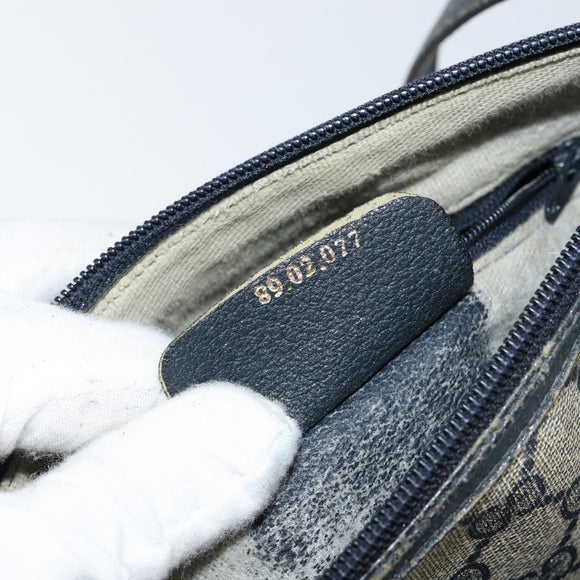 GUCCI GG Supreme Sherry Line Shoulder Bag PVC Navy Gold 89 02 077 Auth 148160