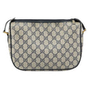 GUCCI GG Supreme Sherry Line Shoulder Bag PVC Navy Gold 89 02 077 Auth 148160-3