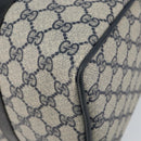 GUCCI GG Supreme Sherry Line Boston Bag PVC Navy Gold Red Auth 148161-16