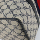 GUCCI GG Supreme Sherry Line Boston Bag PVC Navy Gold Red Auth 148161-17