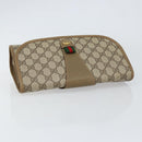 GUCCI GG Supreme Web Sherry Line Clutch Bag PVC Beige Gold 89 01 030 Auth 148162-6
