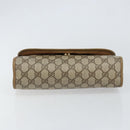 GUCCI GG Supreme Web Sherry Line Clutch Bag PVC Beige Gold 89 01 030 Auth 148162-7