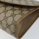 GUCCI GG Supreme Web Sherry Line Clutch Bag PVC Beige Gold 89 01 030 Auth 148162-8