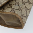 GUCCI GG Supreme Web Sherry Line Clutch Bag PVC Beige Gold 89 01 030 Auth 148162-9