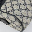 GUCCI GG Supreme Sherry Line Shoulder Bag PVC Navy Gold Auth 148163-14