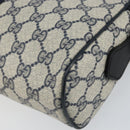 GUCCI GG Supreme Sherry Line Shoulder Bag PVC Navy Gold Auth 148163-15