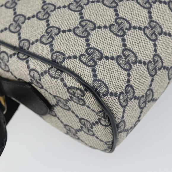 GUCCI GG Supreme Sherry Line Shoulder Bag PVC Navy Gold Auth 148163