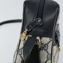 GUCCI GG Supreme Sherry Line Shoulder Bag PVC Navy Gold Auth 148163-10