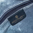 GUCCI GG Supreme Sherry Line Shoulder Bag PVC Navy Gold Auth 148163-18