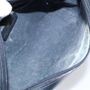 GUCCI GG Supreme Sherry Line Shoulder Bag PVC Navy Gold Auth 148163-11