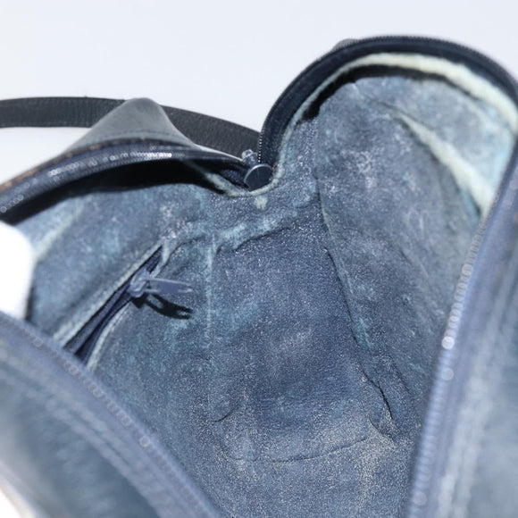 GUCCI GG Supreme Sherry Line Shoulder Bag PVC Navy Gold Auth 148163