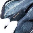 GUCCI GG Supreme Sherry Line Shoulder Bag PVC Navy Gold Auth 148163-12