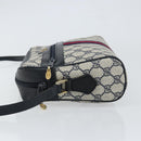 GUCCI GG Supreme Sherry Line Shoulder Bag PVC Navy Gold Auth 148163-4