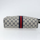 GUCCI GG Supreme Sherry Line Shoulder Bag PVC Navy Gold Auth 148163-5