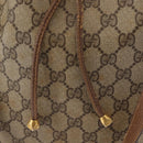 GUCCI GG Supreme Web Sherry Line Bag PVC Beige Gold 41 02 085 Auth 148164-15