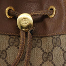 GUCCI GG Supreme Web Sherry Line Bag PVC Beige Gold 41 02 085 Auth 148164-16