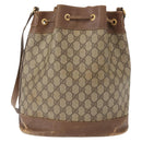 GUCCI GG Supreme Web Sherry Line Bag PVC Beige Gold 41 02 085 Auth 148164-3