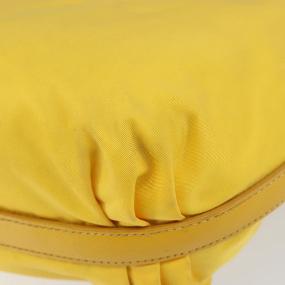 PRADA Shoulder Bag Nylon Yellow Silver Auth 148171