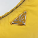 PRADA Shoulder Bag Nylon Yellow Silver Auth 148171-17