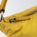 PRADA Shoulder Bag Nylon Yellow Silver Auth 148171-10