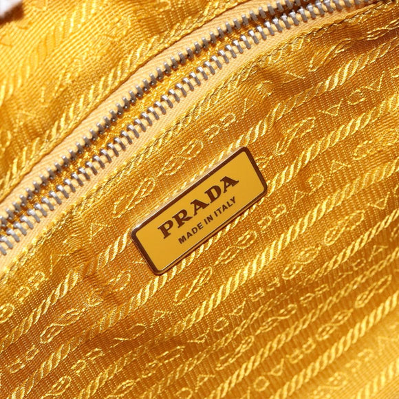 PRADA Shoulder Bag Nylon Yellow Silver Auth 148171