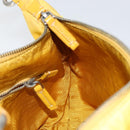 PRADA Shoulder Bag Nylon Yellow Silver Auth 148171-19