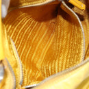 PRADA Shoulder Bag Nylon Yellow Silver Auth 148171-21