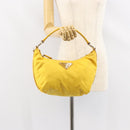 PRADA Shoulder Bag Nylon Yellow Silver Auth 148171-22