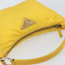 PRADA Shoulder Bag Nylon Yellow Silver Auth 148171-6