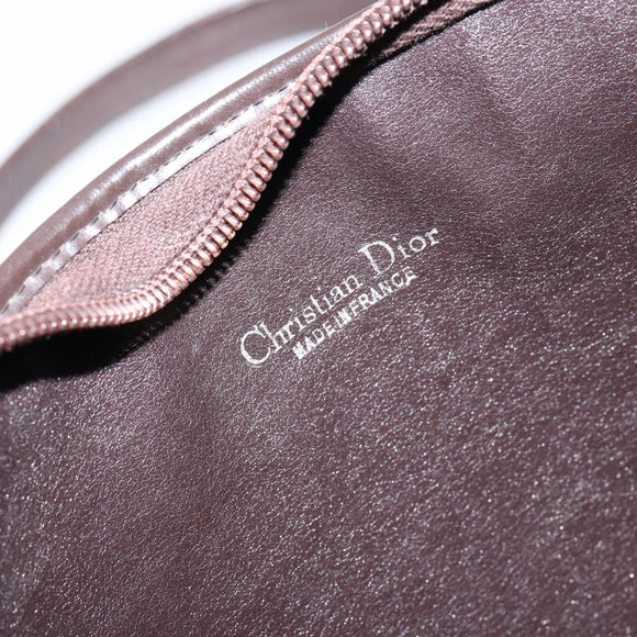 Christian Dior Trotter Canvas Shoulder Bag Beige Gold Auth 148173
